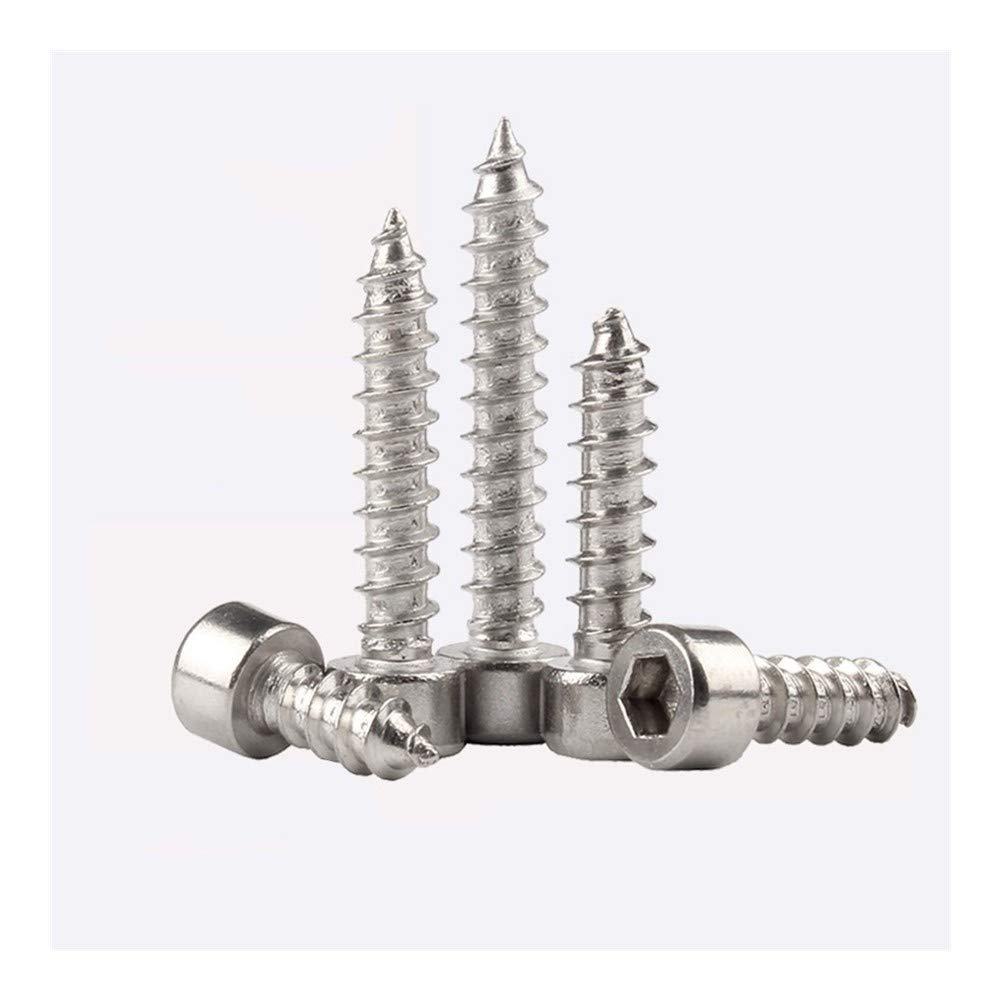Viti autofilettanti, M4 in acciaio inox cilindrico a testa esagonale, viti autofilettanti a tazza, 20 bulloni per rubinetto (14 mm)