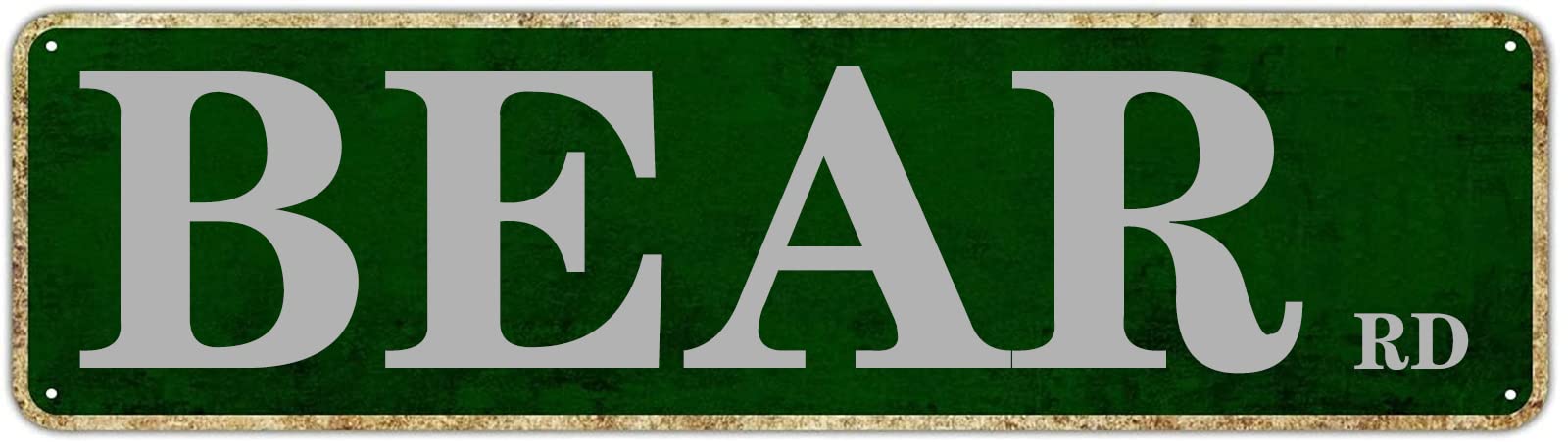 Bear Road Retro Tin Signs Aluminum Metal Sign for Home Living Room Garden Wall Yard Pub Club Decor 4x16 Inch