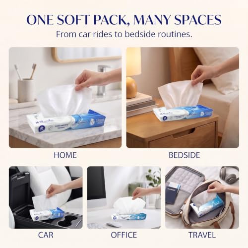 Image of Vinda Car Tissues with Lotion, 4-Ply Facial Tissues, 8 Packs, 240 sheets