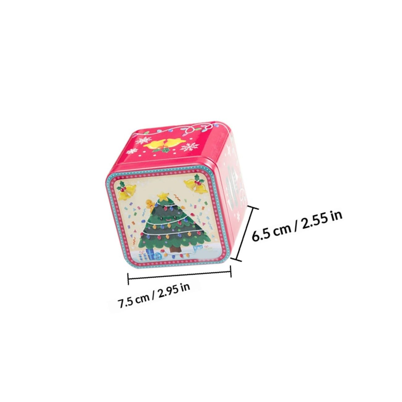 GANAZONO 8 Stück Teiliges Quadratische Weihnachtsgeschenkboxen aus Robustem Blech Dekorative Keksdosen mit Festlichem Muster Vielseitig für Süßigkeiten Kekse und Partygeschenke Geeignet