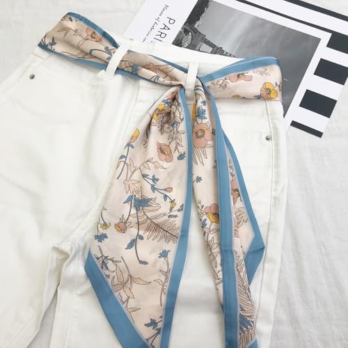 59" Long Silk Head Scarf for Women Neck Scarf Belt Satin Scarf for Hair Lightweight Purse Scarf4