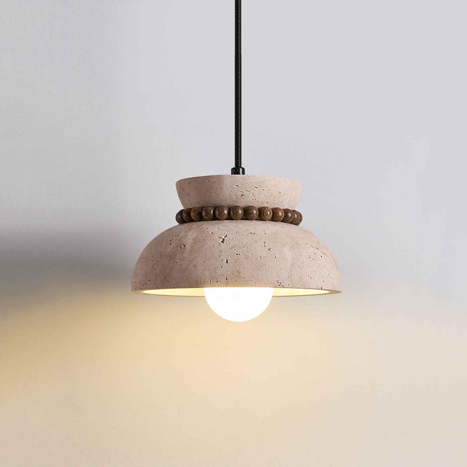 Lampe Suspendue Moderne en Pierre Naturelle de travertin, lustre de luxe pour salle à manger