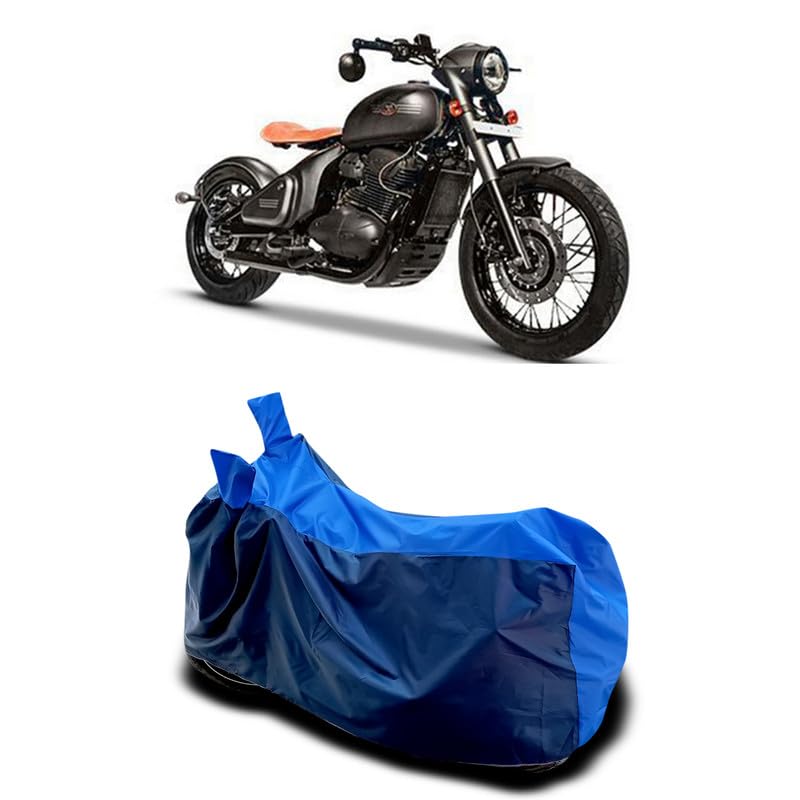 Image of DUFFEL-Two Wheeler Bike Body Cover Compatible for Jawa Perak Heat Protectio /UV-Rays /Birds Dropping /DustProof /Waterproof All Variants [Nevay Blue]