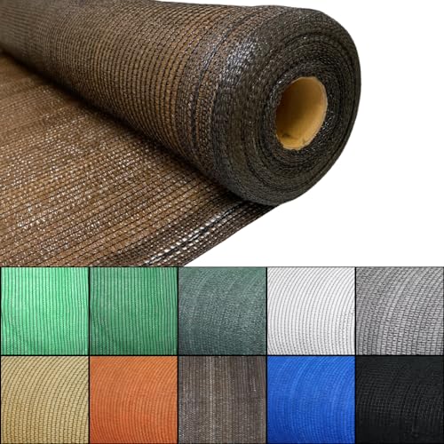 Keroppa Malla de Ocultación 90% de Sombreo 1x50 m Malla de Sombreo para Jardín Patio, Terraza Agricultura Resistente Reducción Temperatura Transpirable Proteccion UV Marrón