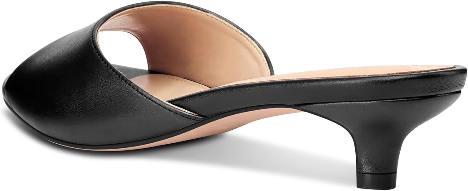 TNYNFBEB Womens Low Kitten Heel Open Toe Sandals Mules Shoes Slingback Prom Party Dress Summer 1.4 Inches Heels - Image 5
