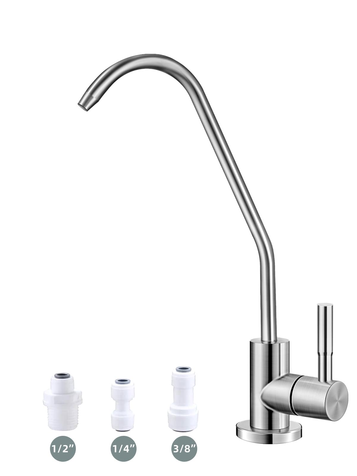 Drinking Water Tap,Lead-Free Sink Reverse Osmosis Tap,Water Filter Tap for Kitchen Bar Sink,Brushed Nickel SUS304 RO Faucet