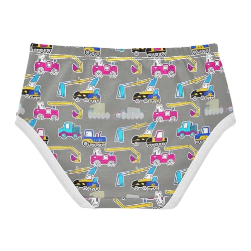 Cute Construction Vehicles Gray Toddler Underwear Floral 2t Cotton Panties for Girl Durable Underpants Briefs2