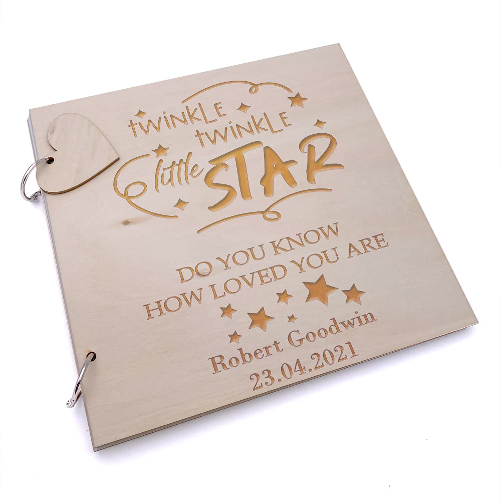 Ukgiftstoreonline Personalised Baby Scrap Book Photo Album Twinkle Twinkle
