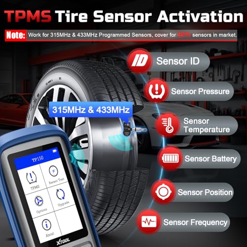 XTOOL TP150 TPMS Programming Tool, Universal TPMS Relearn/Reset/Activate Tool, Tire Sensor Programmer for XTOOL TS100 Only, Tire Pressure Monitor System Diagnostics Tool
