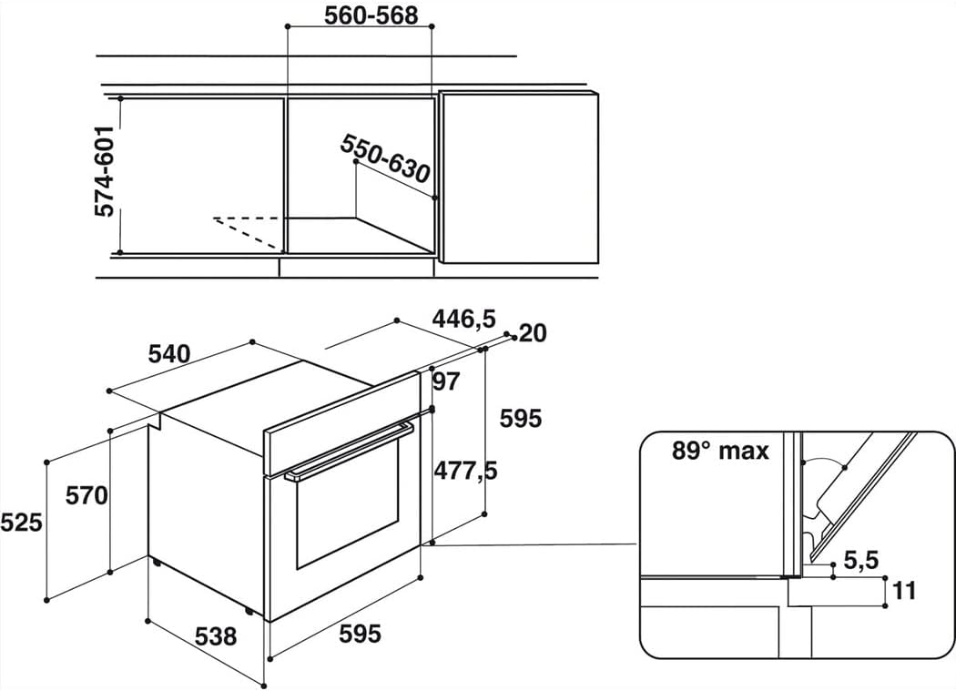Hotpoint FA2 844 H IX HA forno Forno elettrico 71 L Nero, Grigio A+ [Classe di efficienza energetica A]