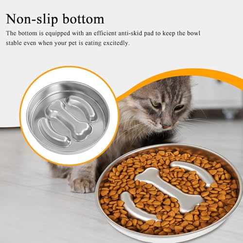 Anti-Tip Stainless Steel Slow Feeder Bowl for Dogs, Durable Feeding Dish for Medium & Large Breeds, Ideal for Beef Jerky & Diced Chicken, Encourages Slower Eating for Better Digestion – Bild 4
