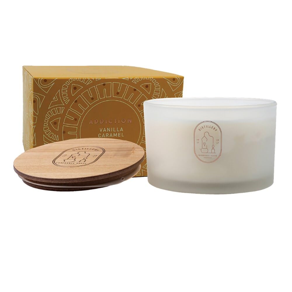 Distillery Addiction Vanilla Caramel Soy Candle 450 g, Vanilla Caramel, 450 g
