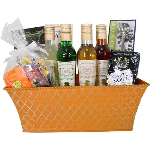Coffee, Tea, Flavoring Syrups Luxury Basket Coffee or Tea Gourmet Gift Baskets
