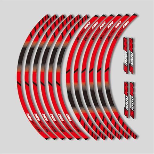 Autocollant Réfléchissant de Roue BMW S1000RR - Bande Rouge Jante Moto