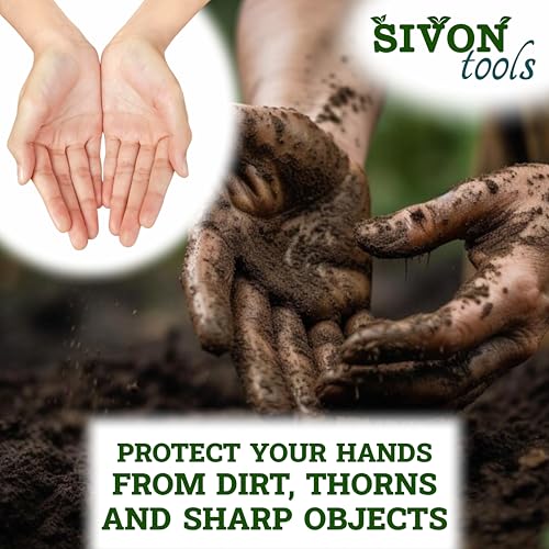 Image of SIVON Gardening Gloves for Digging & Planting | Cut Resistant Gloves for Nursery Plants | Reusable Garden Farming Gloves | Gloves for Digging, Planting & Pruning