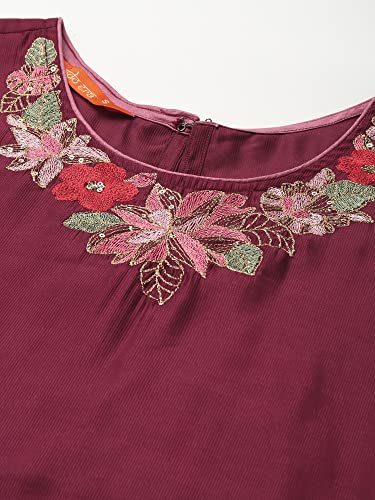 Image of INDO ERA Women's Embroidered Viscose Straight Kurta Palazzo With Dupatta Set (KH9PR3696)