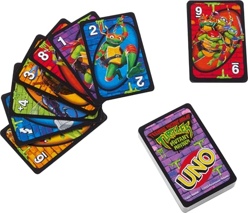 Mattel Games UNO Teenage Mutant Ninja Turtles Mutant Mayhem Kartenspiel für Kinder & Familiennächte, Partys, Reisen, Camping und mehr – Bild 7
