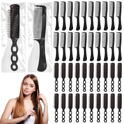 48 Pcs Hair Grooming Set, 24 Detangling Brushes & Combs, Individually Wrapped For Curly & Thick Hair