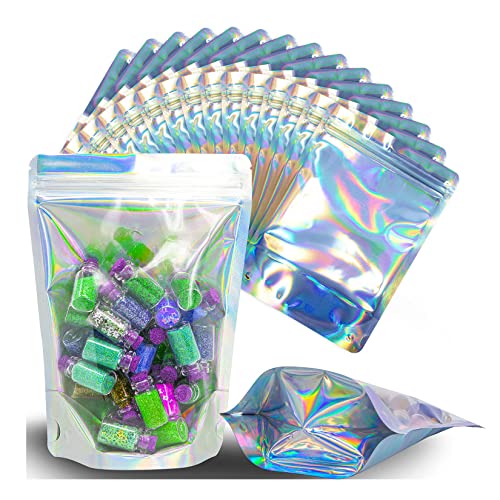 YUERWOVER Lot de 100 sacs en mylar avec fermeture éclair - Réutilisables - En aluminium - Résistants aux odeurs - Pour bonbons, biscuits Cover