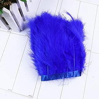 1meter Fluffy Turkey Feather Trim 6-8inches Dyed Feathers on Ribbon Wedding Party Dress Decoration Sewing Crafts