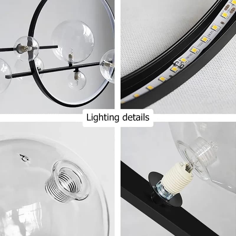 Miniatura 6 de KunMai Moderna luz de isla de cocina Bubi - Lámpara minimalista de cristal para isla de cocina luz colgante en negro 7 luces