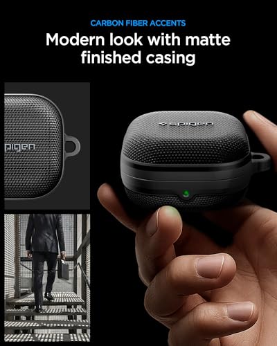 Image of Spigen Samsung Galaxy Buds 4 / Buds 4 Pro Case [Carabiner Included] [Shock-Proof] [Light Compact] Classic Fit Cover (PC+PA) - Black
