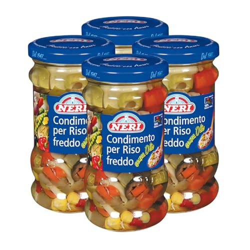 Neri Sottoli – Condimento per Riso Freddo, Pronto all’Uso e Ricco di Gusto – Ideale per Insalate di Riso, Piatti Estivi e Pranzi Veloci - 4 confezioni da 285 g