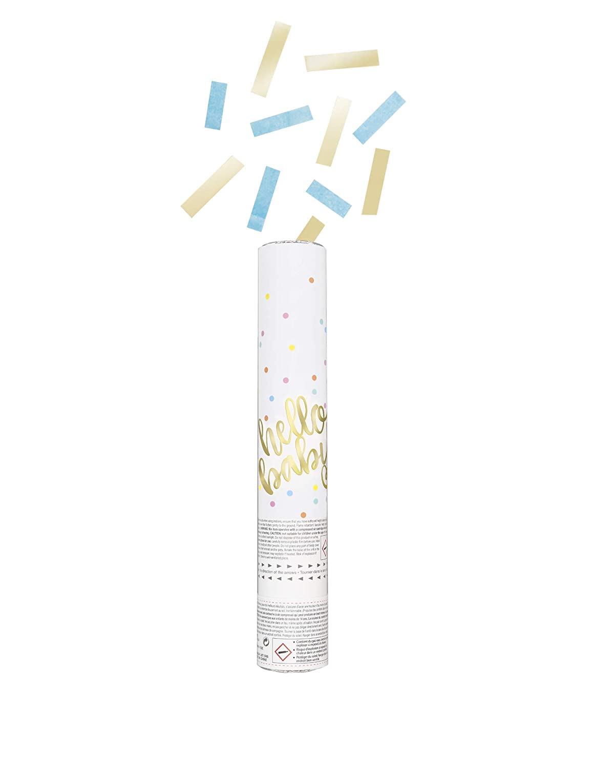 Unique Hello Baby Blue Confetti Cannon