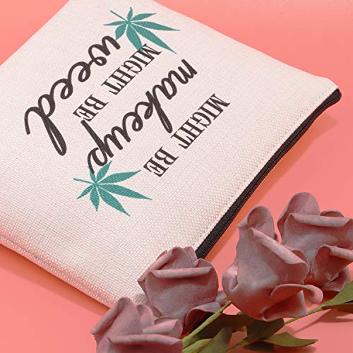 Jxgzso Funny Weed Makeup Bag With Zipper Gifts For Women Might Be Makeup Might Be Weed Cosmetic Bag Weed Gardeningguru Guru