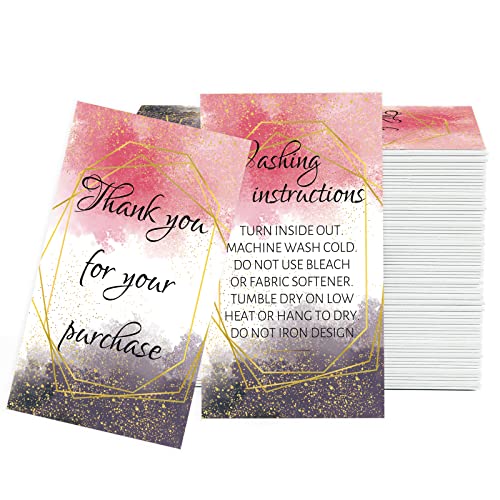 PLIGREAT 60 Stück Hemdenpflege Reinigungskarte Anleitungskarten zur Kleidungsreinigung T-Shirt Waschanleitung Karten, Kundenanweisungen Karten für Bekleidungsgeschäftsinhaber, 8.9×5.1 cm