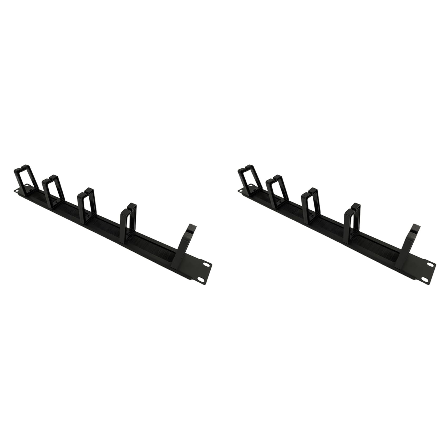 Aundhegrtt 2X 1U 19 Inch Rack Cabinets Cable Management Network Brush Panel Five Ring Detachable Wire Manager Frame