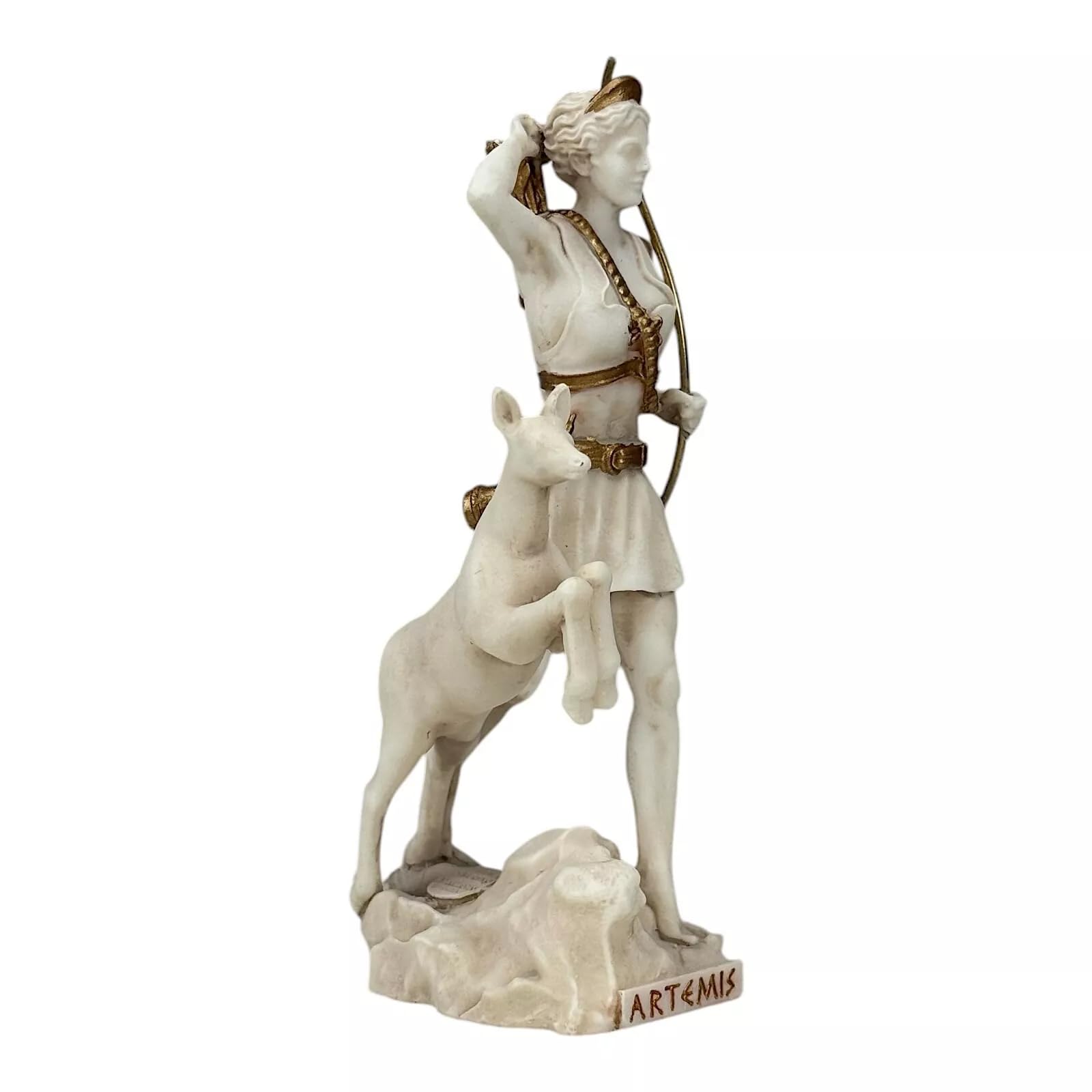 Artemide, statua della dea della caccia, 17 cm, con patina grigia