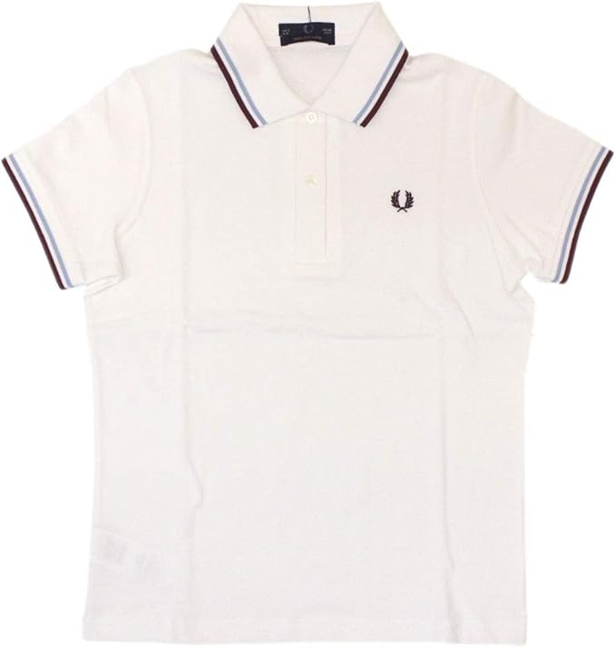 Amazon フレッドペリー G12 レディース ラインポロシャツ イングランド製 301 White Maroon 10 ポロシャツ 通販