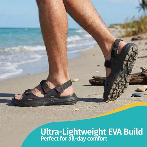 Image of YOHO Trailmark Sports Sandals for Men|Thick Sole for Shock Absorption,Adjustable Strap,Comfortable & Lightweight|Stylish Floaters for Outdoor Casual Wear Footwear - OG