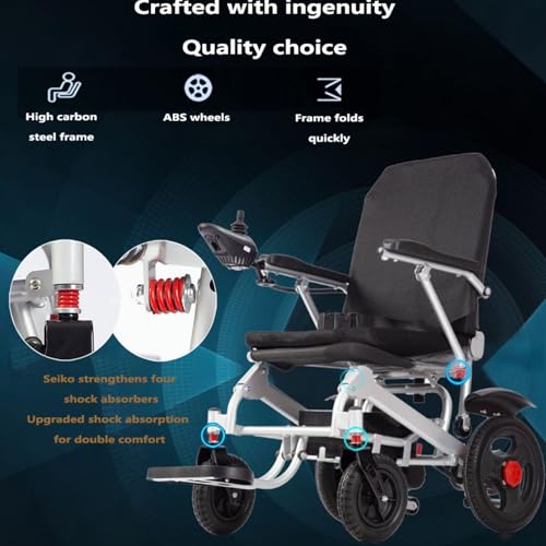 Scooter motorizzato per anziani, sedia a rotelle elettrica pieghevole automatica, design ultraleggero con freni a mano, capacità 150 kg,