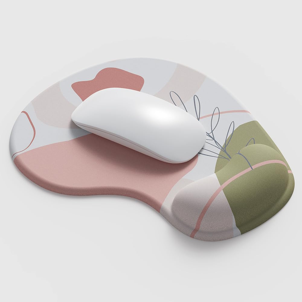 Office Mousepad with Gel Wrist Support - Ergonomic Gaming Desktop Mouse Pad Wrist Rest - Design Gamepad Mat Rubber Base for Laptop Computer -Silicone Non-Slip Special-Textured Surface (15EaethyA)