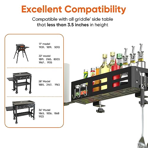 OOKUU Griddle Caddy for Blackstone 28\"/36\" Griddles/Prep Cart, Upgrade 3 in 1 Grill Accessories Space Saving for Blackstone Griddle Accessories, BBQ Accessories Storage Box with Paper Towel Holder