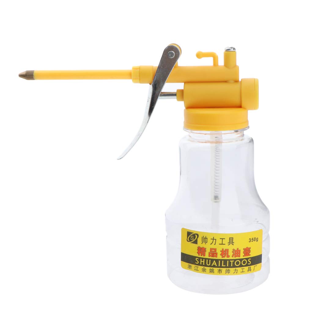 350ML High Pressure Pump Oiler Oil Can Plastic Machine Oiler Grease Pressure Feed Oil Spray Gun Bottle Detachable with Spout for Lubrication
