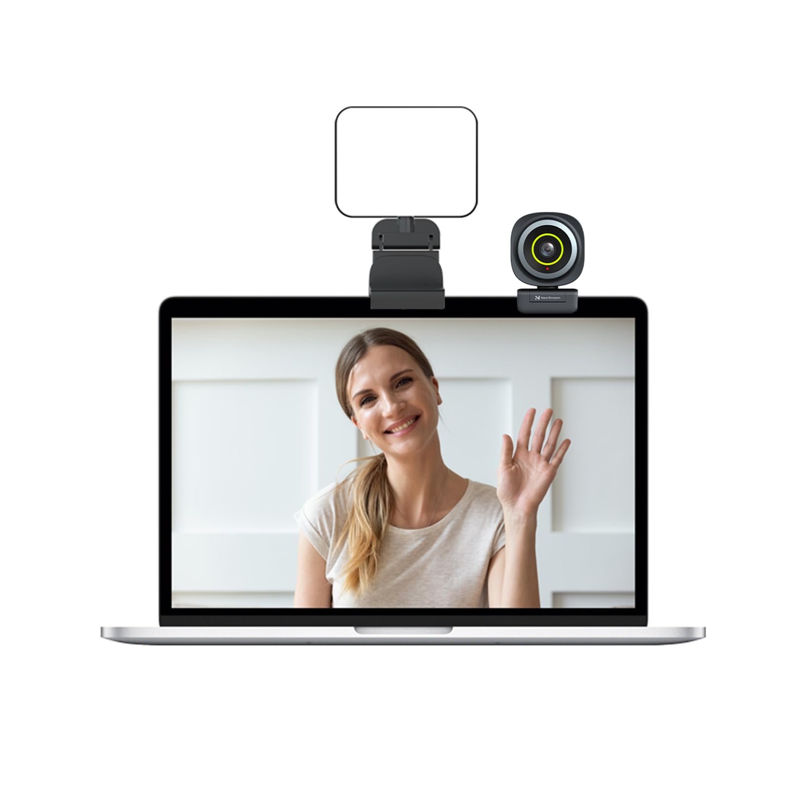 NearStream 4K Webcam V08AF + SL10B Selfie Light – Complete Setup for Video Calls, Online Meetings & Streaming