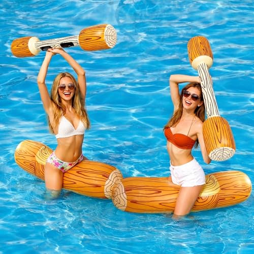 4 Pièces Gonflable Flottant d'aviron, Jeu de Combat Flottant Gonflable, Gonflables Flottants D'aviron, Adultes Pool Party Jeux de Sports, pour Piscine,...