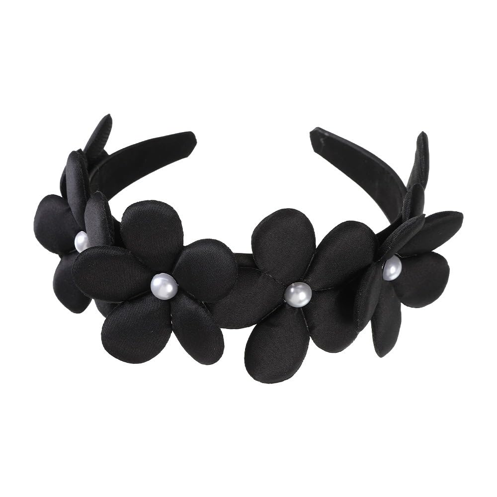 Blausky Women's Hair Band, Large Flower Headbands, Pearl Headbands, Plain Headbands, Hair Bands, Non-Slip Headband - Image 4