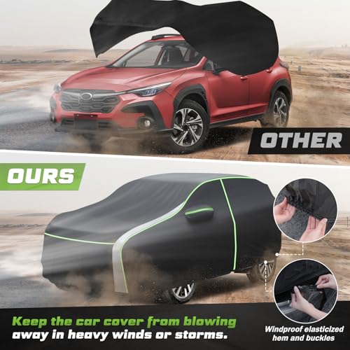 Image of Mixsuper Liner Car Cover for Subaru Crosstrek 2013-2026, 7 Layers Waterproof Car Cover Accessories for Crosstrek with Zipper Door, Windproof Straps, Reflective Strips, Anti-UV, All Weather