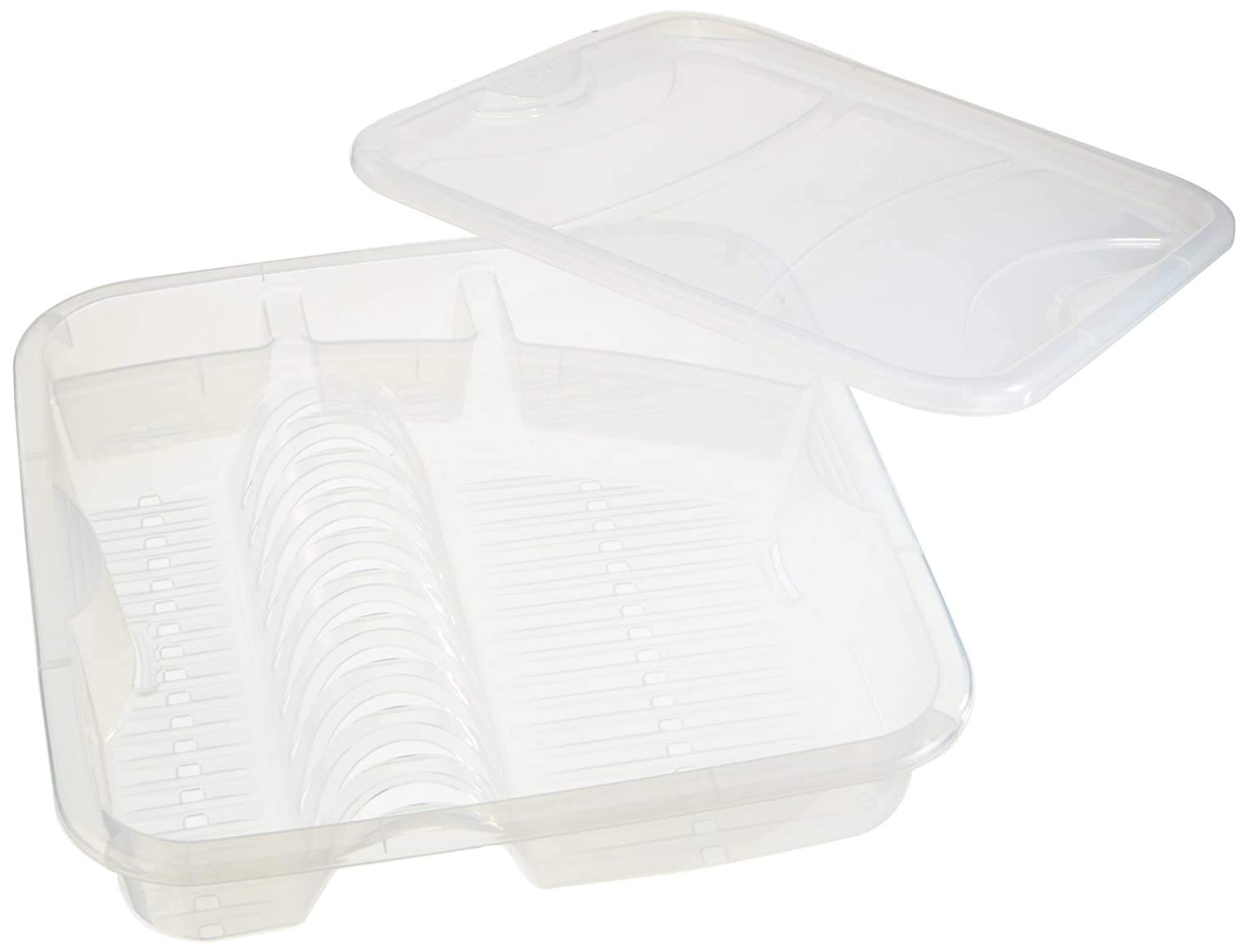 Rotho Geometric Dish Drainer, Plastic (PP) BPA-Free, Transparent, (39,5 x 39,5 x 8,0 cm)