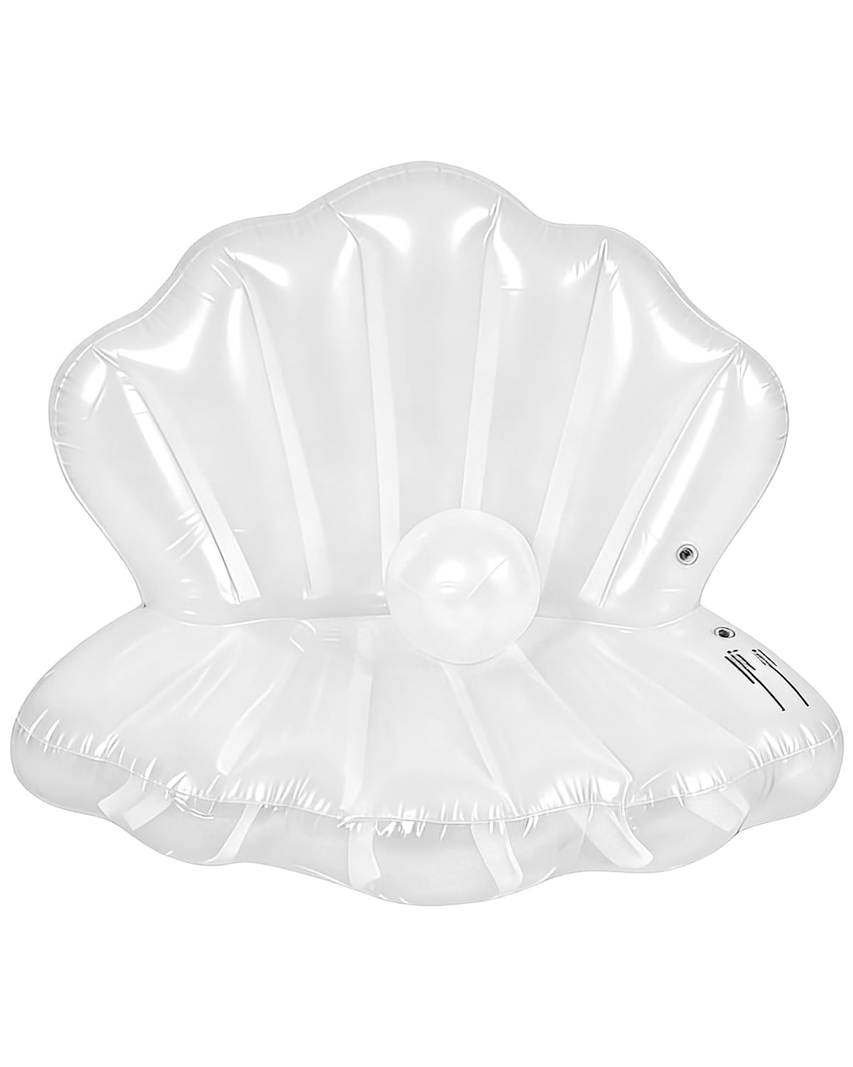 Inflatable Seashell Pool Float, White Pearl Clam Shell Design, Summer Water Lounger