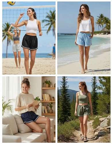 Image of Ekouaer Pajama Shorts for Women 2026 Soft Sleep Shorts Casual Lounge Shorts Comfy Pj Bottoms with Pockets