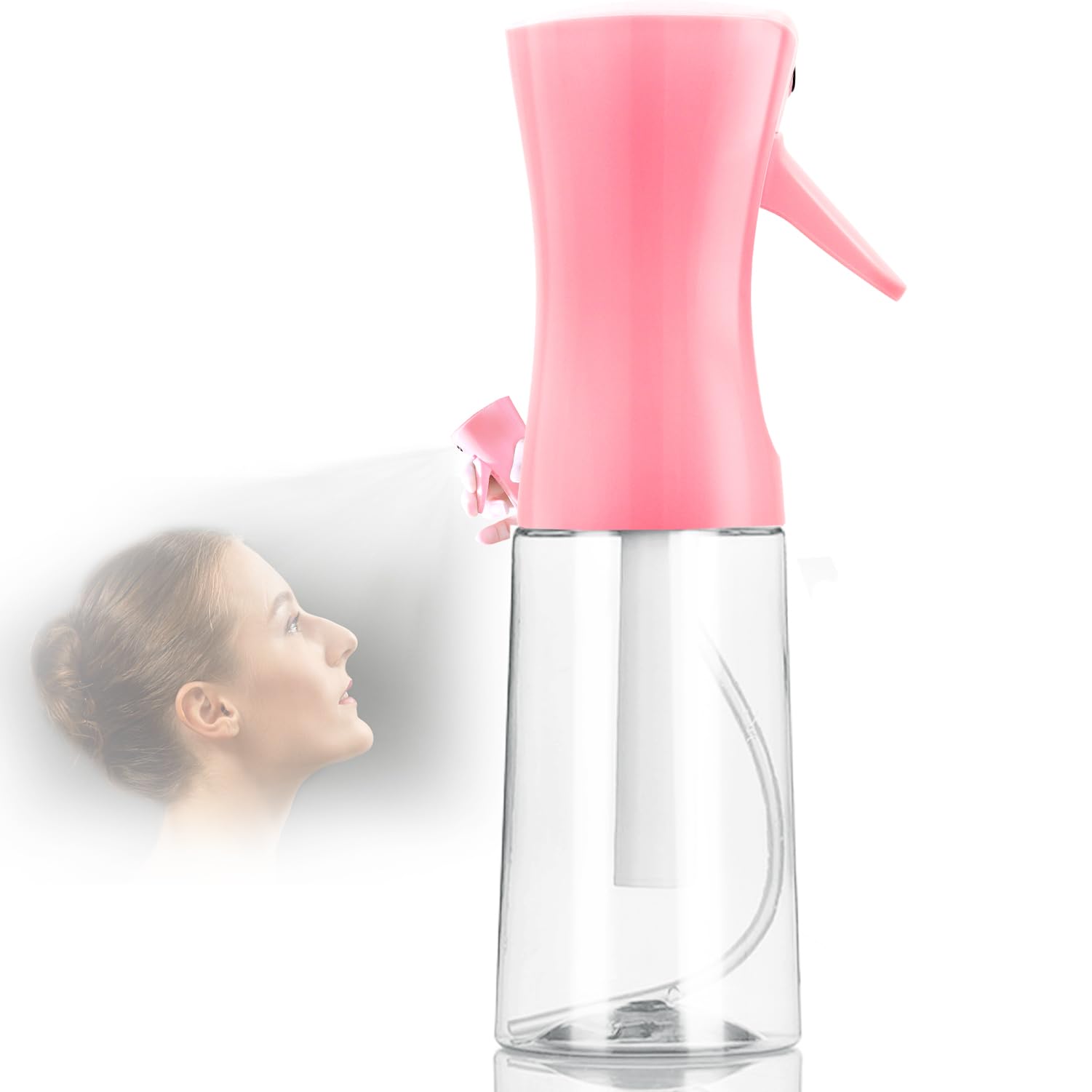 Milukon Spray Bottle, Fine Mist Spray Bottle for Hair, Ultra-Fine Continuous Spray Bottle for Skincare, Plant Care, Pet Grooming, Cleaning and Disinfection, Refillable Spray Container (1Pcs 6.8oz)