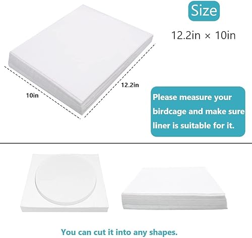 Miniatura 2 de Papel de revestimiento para jaula de pájaros, 100 hojas de 12.2 x 10 pulgadas, forros no tejidos para jaula de pájaros, 4 tamaños para elegir, papel