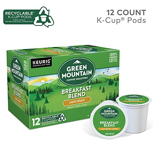 Image of Green Mountain Coffee Roasters Breakfast Blend Single-Serve Keurig K-Cup Pods, Light Roast Coffee, 12 Count