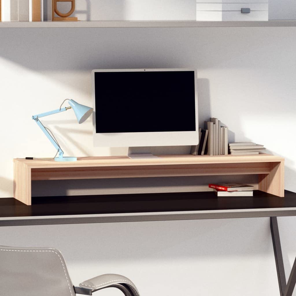 Generico Supporto per Monitor 100x27x15 cm in Legno Massello di Pino,Dispositivi elettronici,Accessori per dispositivi elettronici,Accessori per Computer,Rialzi e Supporti per computer-813929