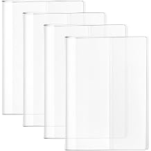 4 Pack A6 Clear Planner Cover, Reusable A6 Notebook Cover, Transparent PVC Protective Sleeve for Journal Notebook Daily Planner for Office Home Use, 22.8x15.4 cm/ 8.98x6.06 inOpen Dimensions